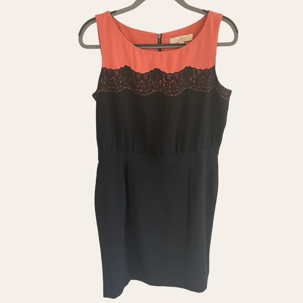 Loft Colorblocked Lace Yoke Dress- Size 8T